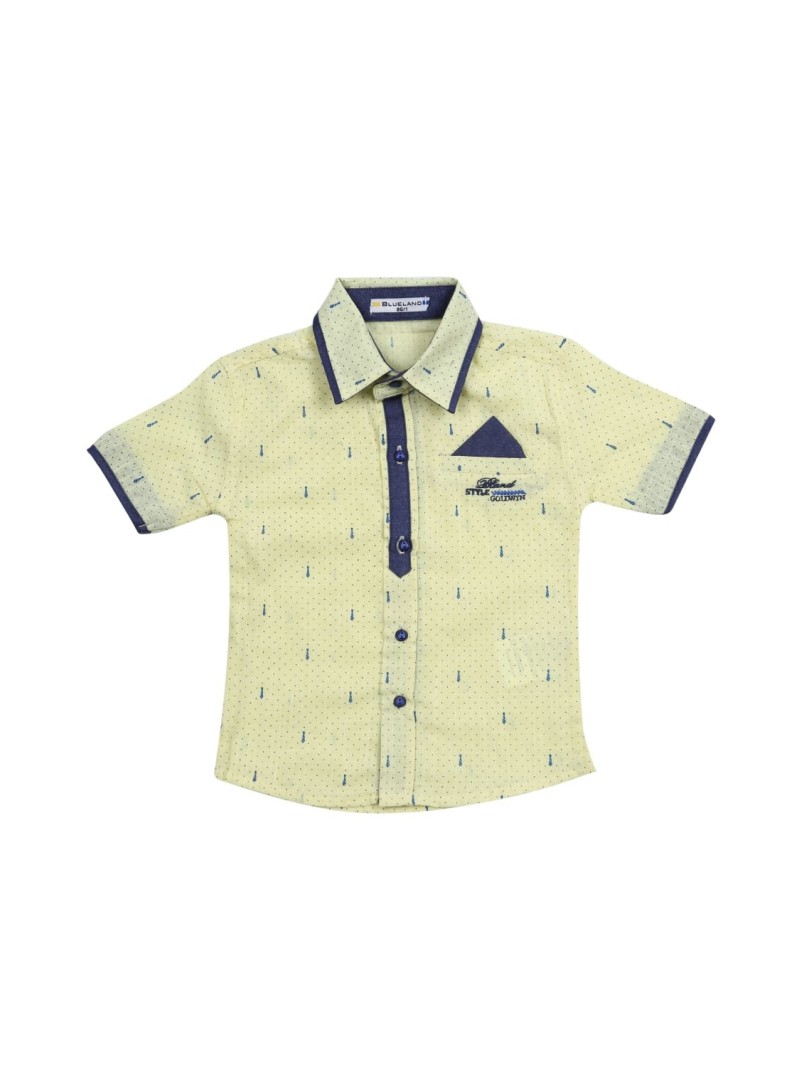 Boy\'s shirt with yellow pocket square NDZ6613 - Online store - Boutique